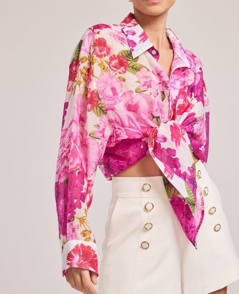 Generation Love Benson Floral Voile Shirt Pink Floral Fantasy XS/S $265